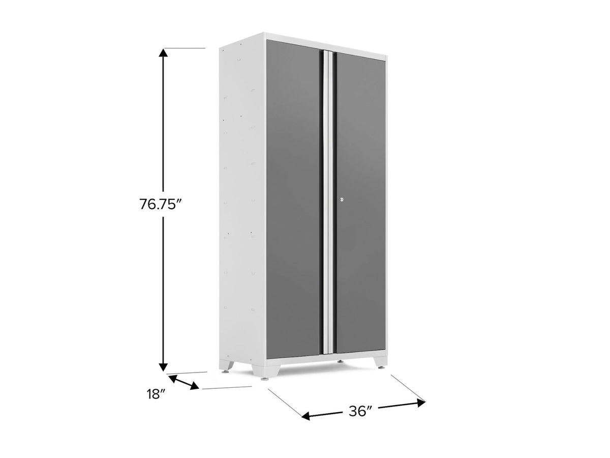 Bold Series Lockable 24-Gauge Steel RTA Storage Locker with 3 Shelves, Platinum/White, 36-in Y8Q3 - product image 5