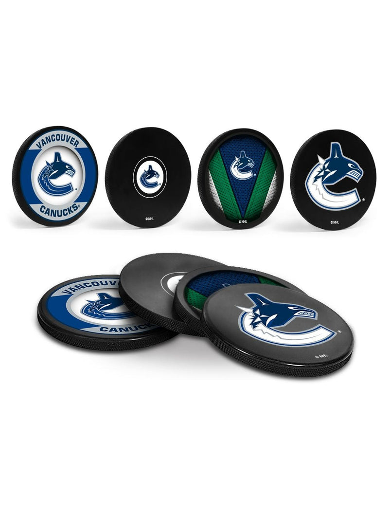 Hockey Puck Drink Coasters, 4-pk S6J7