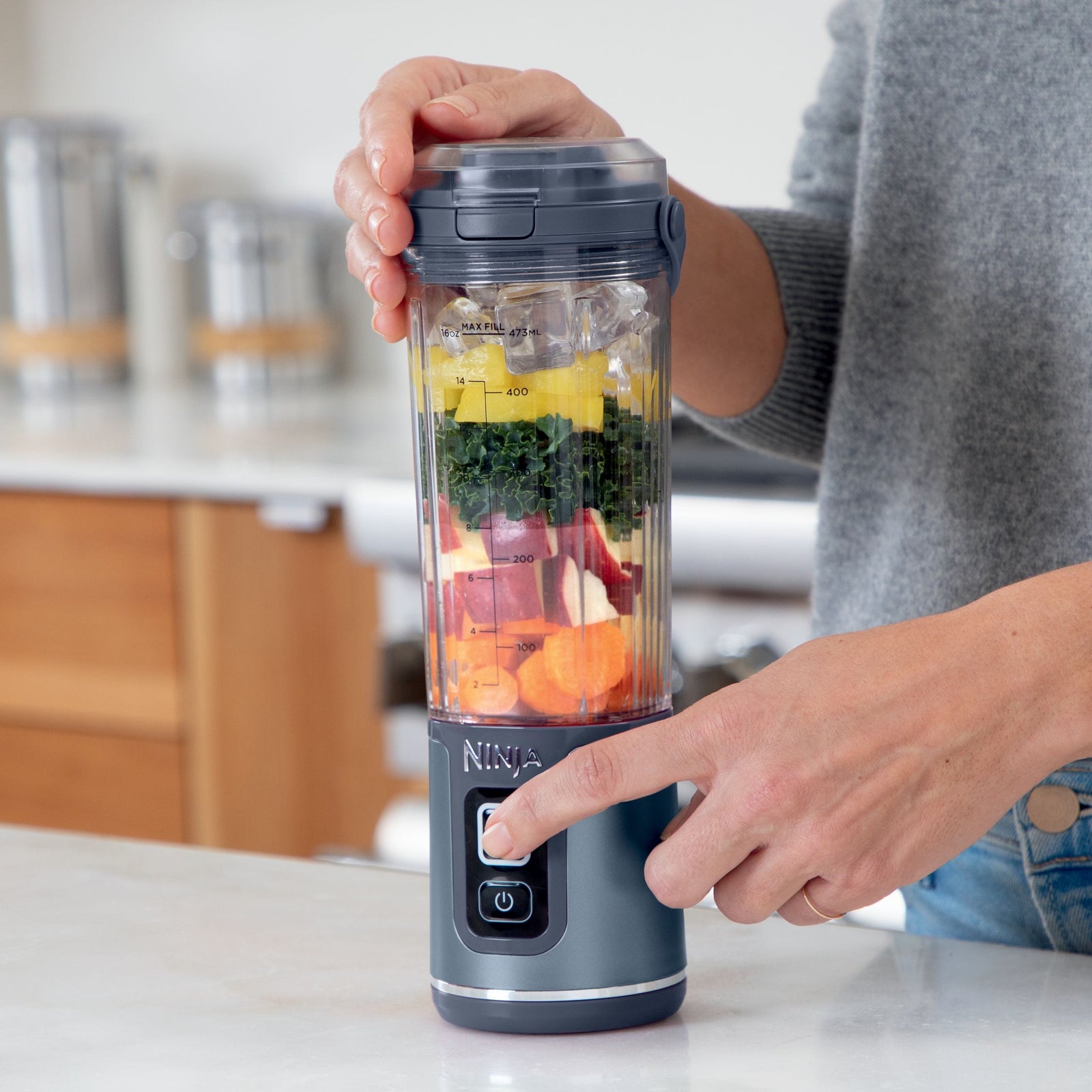 Blast Portable Cordless Personal Blender with Leak-Proof Lid, Blue H8P9 - product image 8