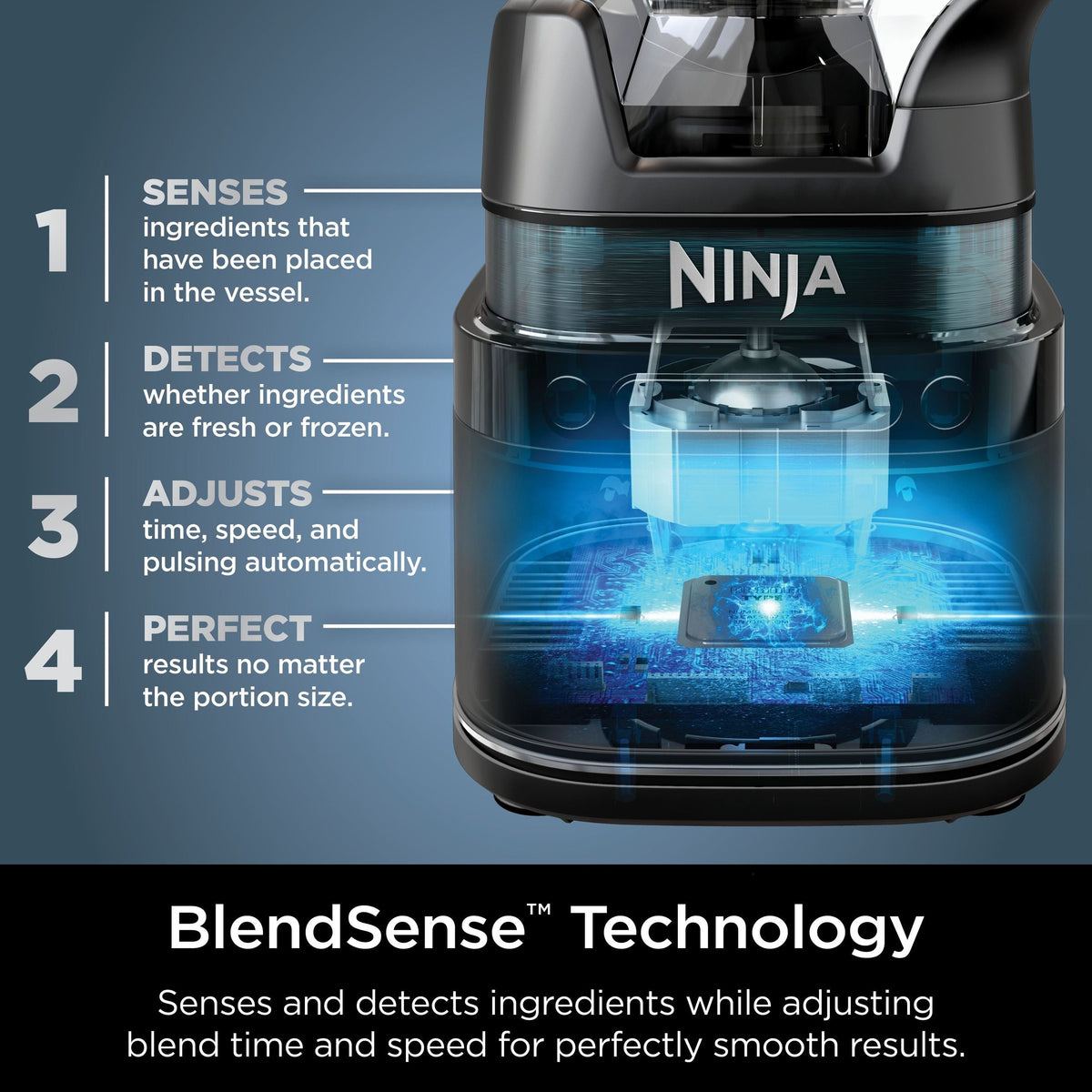 BlendSense Duo Blender with 72-oz Full-Size Pitcher & Pre-Set Programs, Includes Two 24-oz Single-Serve Cups, 1800W F9Q6 - product image 3