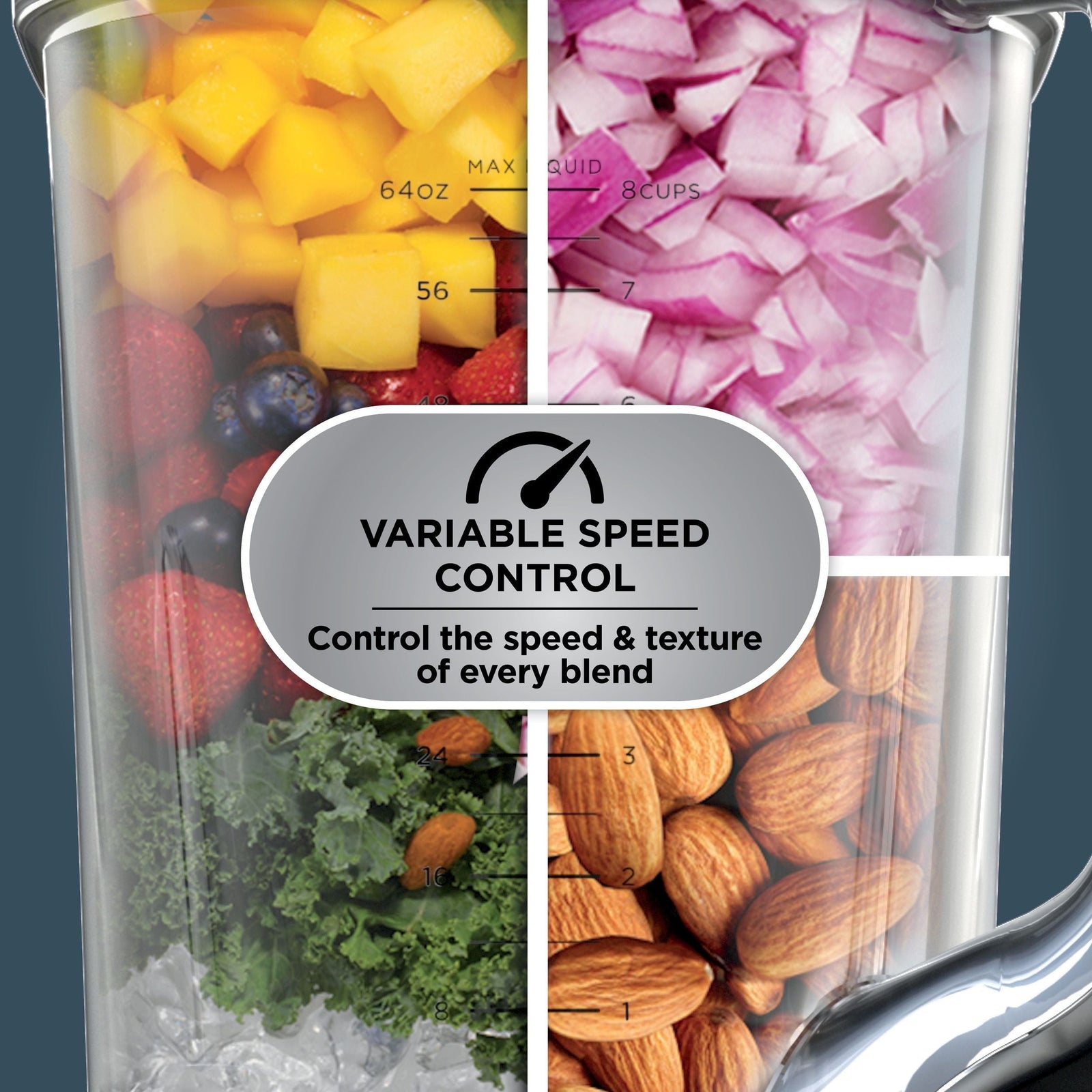 BlendSense Duo Blender with 72-oz Full-Size Pitcher & Pre-Set Programs, Includes Two 24-oz Single-Serve Cups, 1800W T2J3 - product image 4