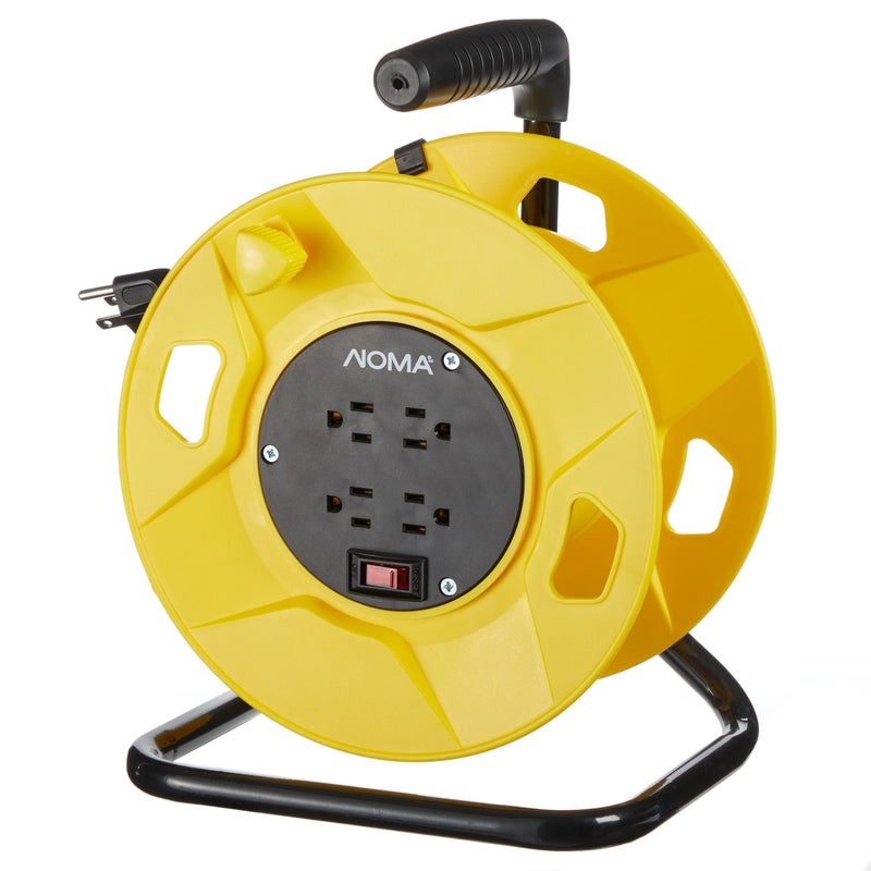 100-ft Extension Cord Storage Reel with 4 Grounded Outlets and Circuit Breaker N0S6