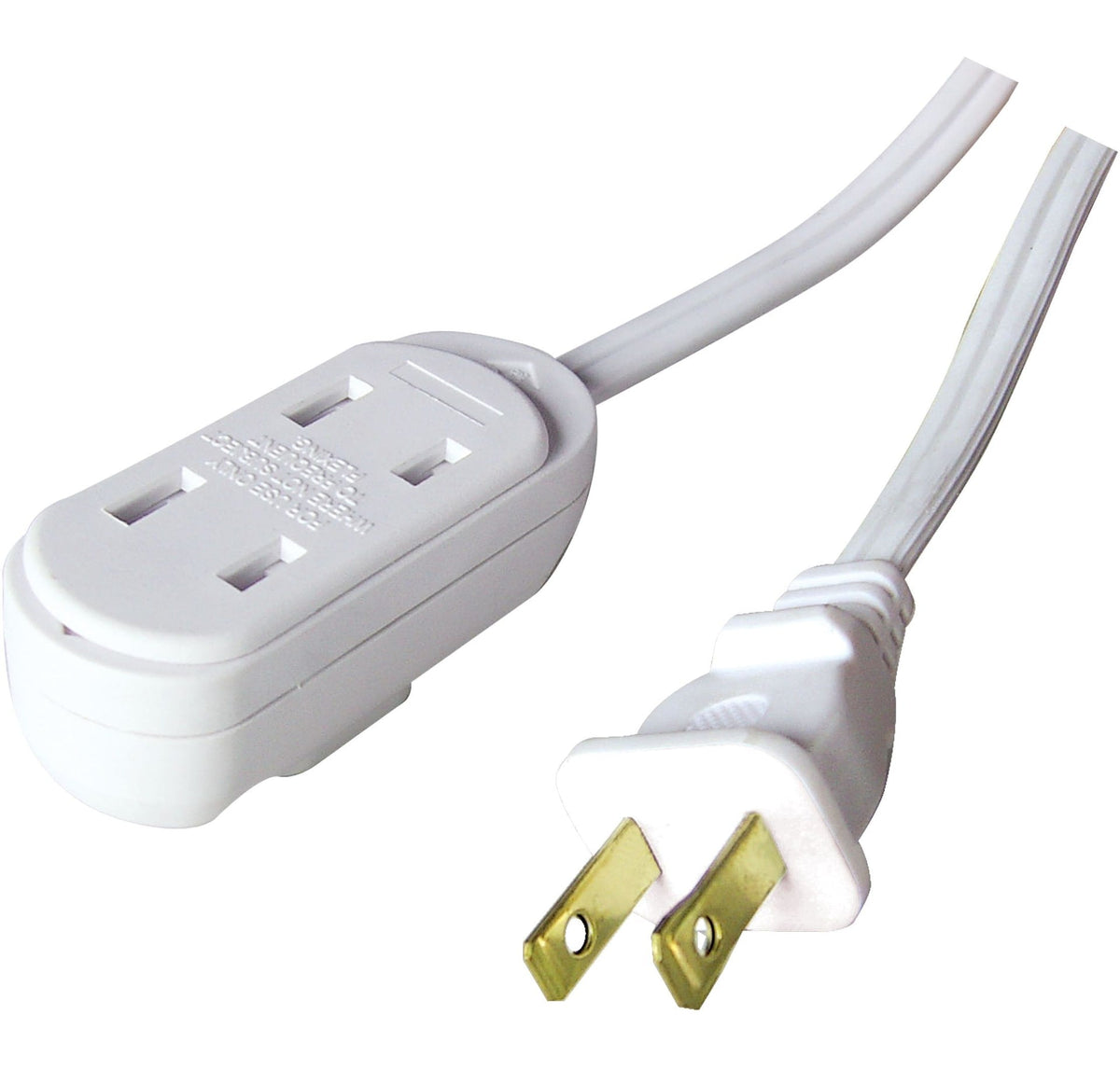 14-ft 9-in 16/2 Indoor Extension Cord, Light-Duty, 3 Outlets, White H2B5 - product image 3