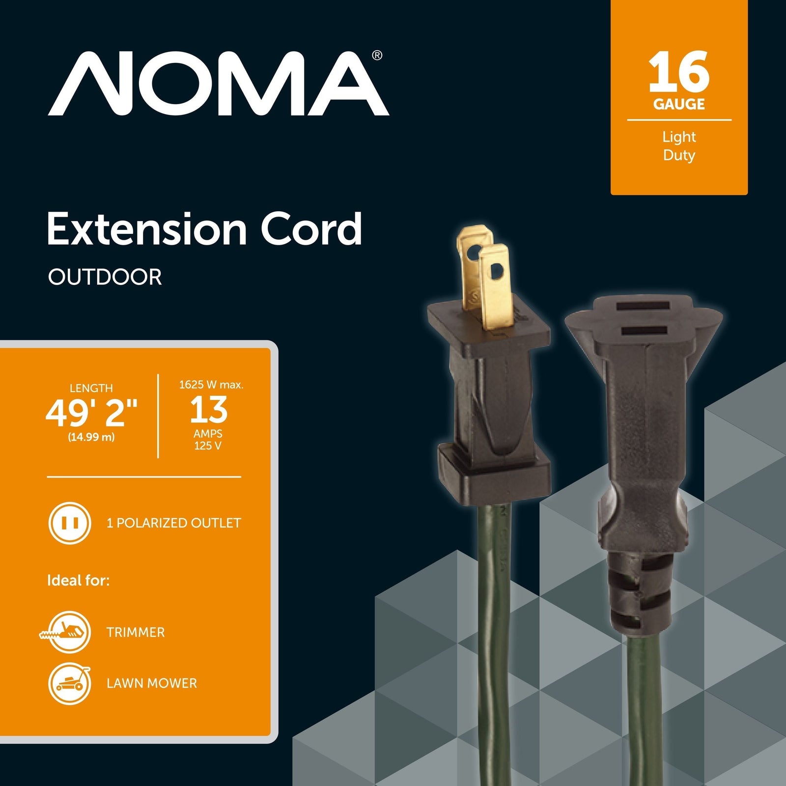 16/2 Outdoor Extension Cord, Flexible, 1 Outlet, Green C9V1 - product image 1