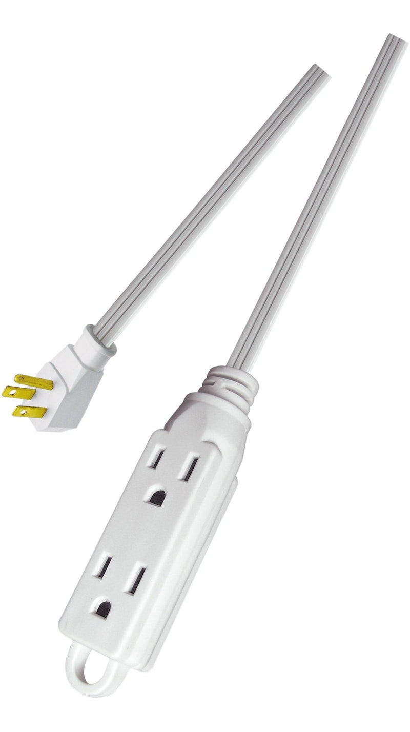 16/3 All-Purpose Extension Cord, Light-Duty, 3 Grounded Outlets, White G0H8