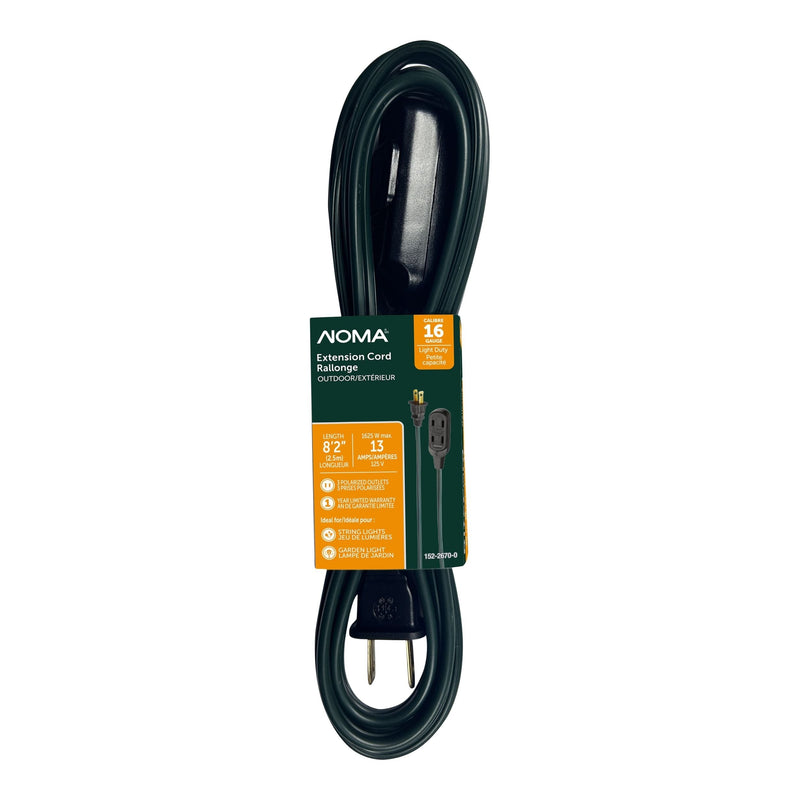 2.5-m 13A 3-Outlet Light-Duty 16-Gauge Green Outdoor Extension Cord S0D7