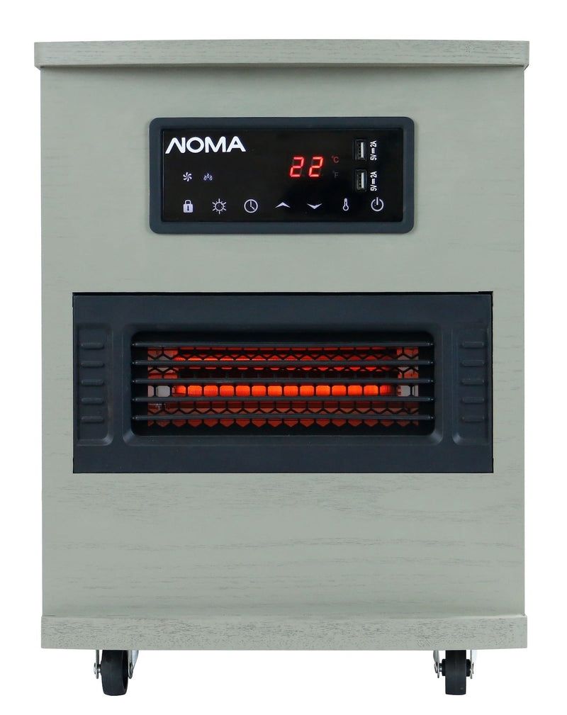 Ashwood Infrared Wood Cabinet Heater with Remote Control and Thermostat, Grey C6T3
