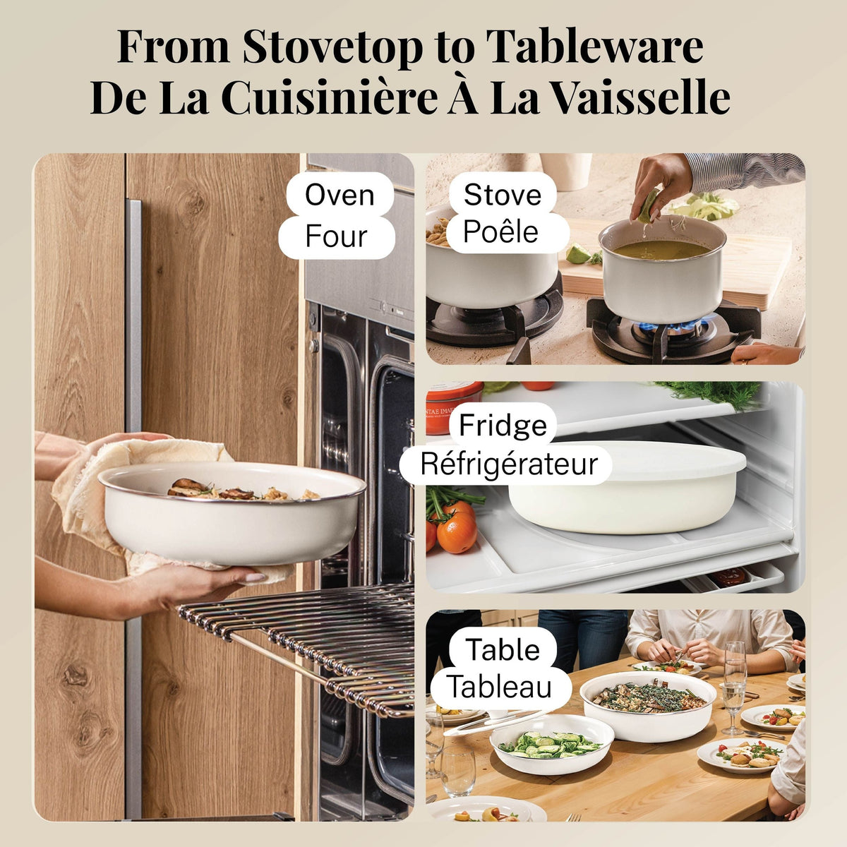 Gotham Steel Pots & Pan Set with Removable Handles, Cream, 18-pc L7X9 - product image 7