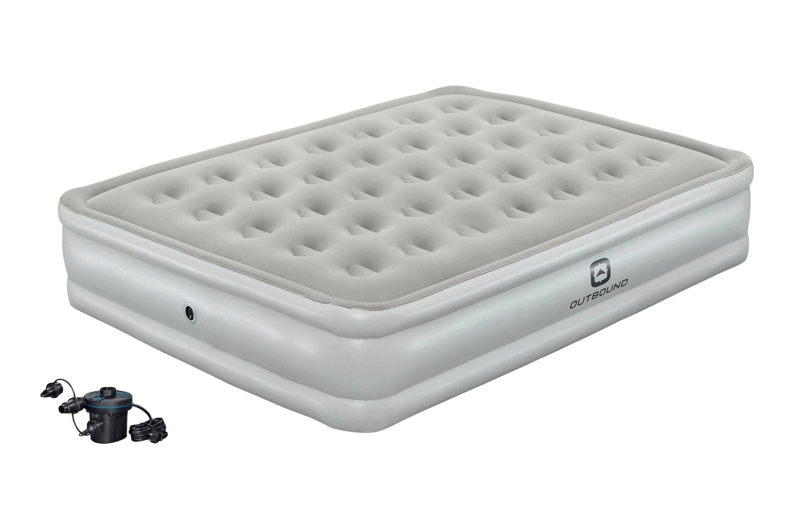 Queen Flocked Double-High Inflatable Air Mattress/Airbed with 110V Pump & Carry Bag X7F0 - product image 1