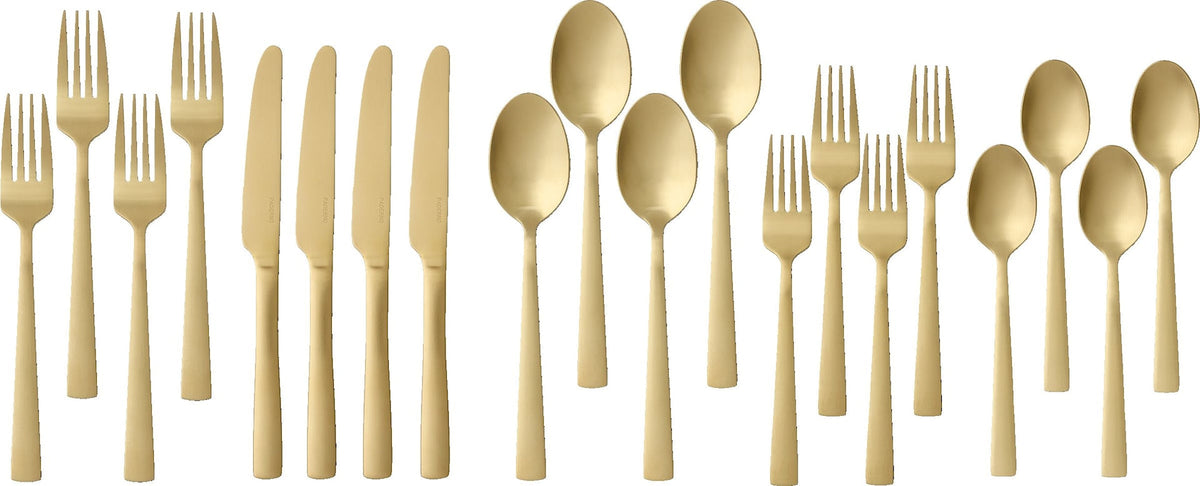 Summerside Champagne Matte Stainless Steel Flatware Set, Serves 4, 20-pc S7C0 - product image 4