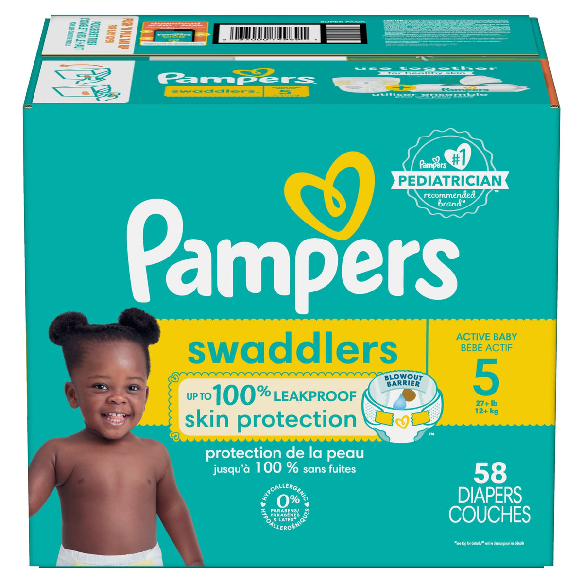 Swaddler Size 5 Leak-Free Baby Diapers, 55-pc W4Q2 - product image 1