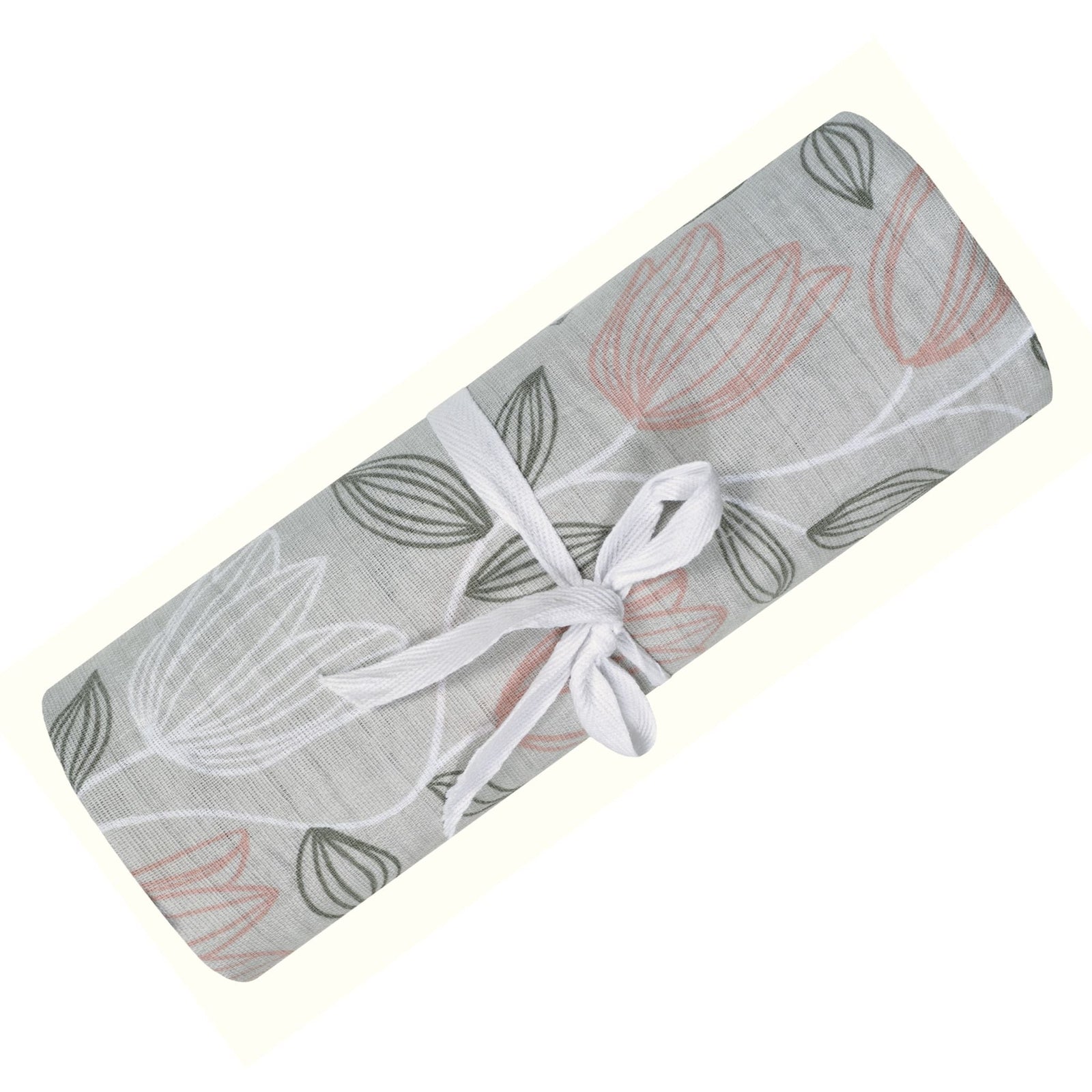 Cotton Muslin Baby Swaddle Blanket, Tulips Z6W7 - product image 1