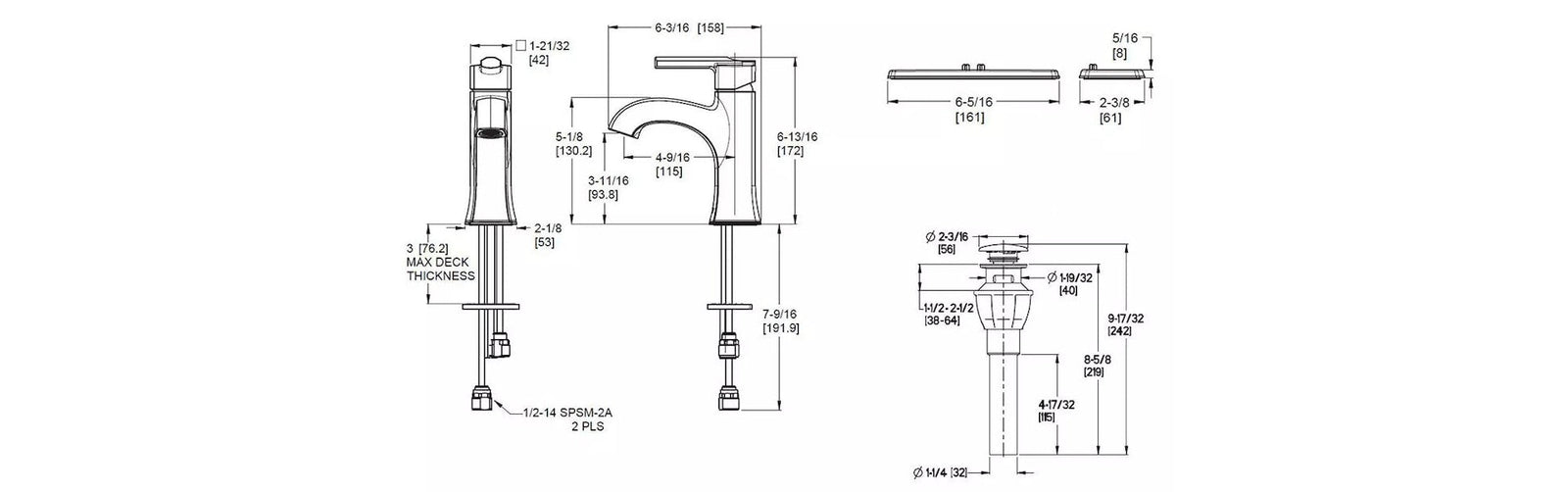 Vaneri Single Control Bath Faucet, Matte Black E2E8 - product image 8