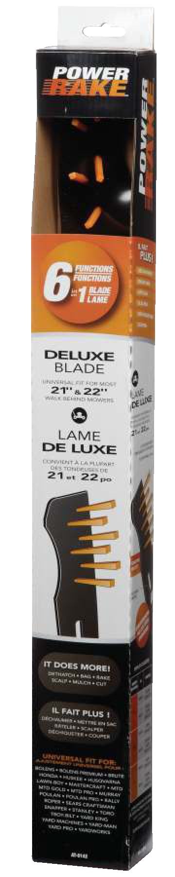 Power Rake Universal 6-in-1 Replacement Lawn Mower Blade, 21-in/22-in, Removable Tines B6F0 - product image 2