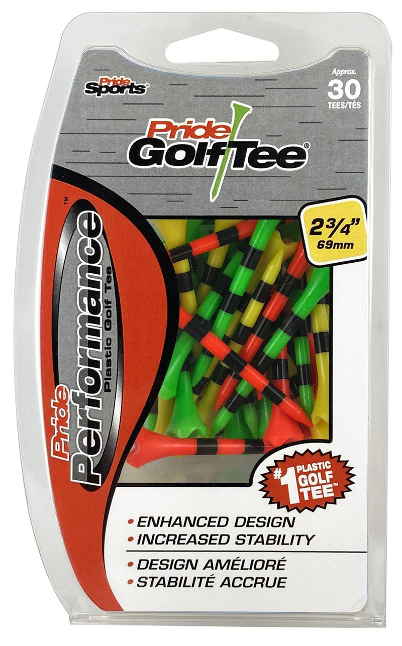 Performance Plastic Golf Tee, 2-3/4-in, 30-pk, Fruit Mix/Stripes Assorted Colours L9E3