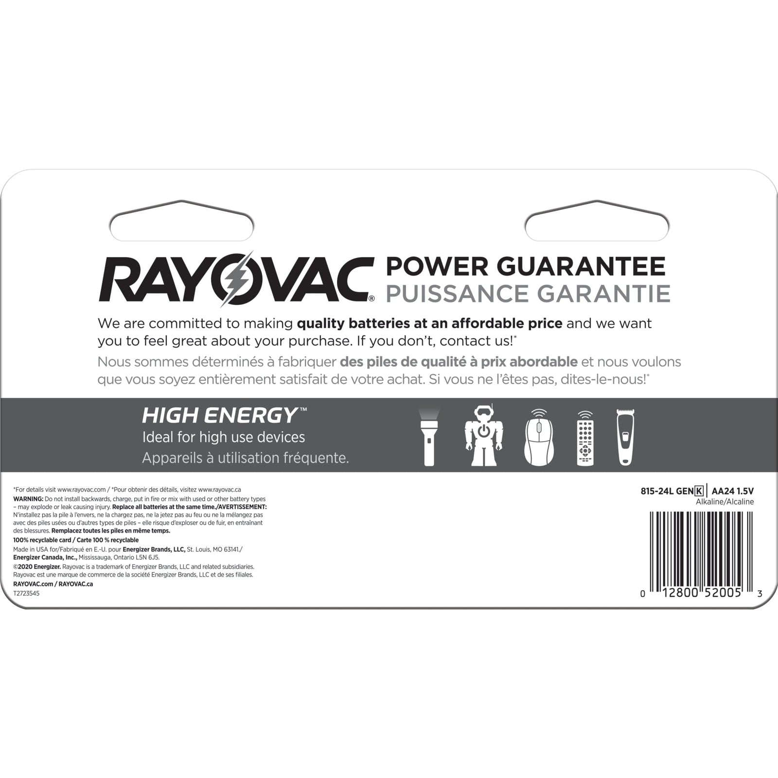 HIGH ENERGY AA Alkaline Batteries, Long Lasting, All Purpose, 24-pk C2H0 - product image 4