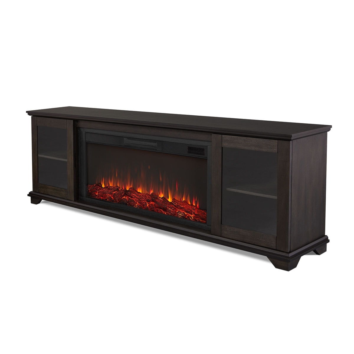 Flame Benjamin Landscape Electric Fireplace TV Stand, 81-in, 1500W, Includes Remote Control, Weathered Wood R3L2 - product image 2