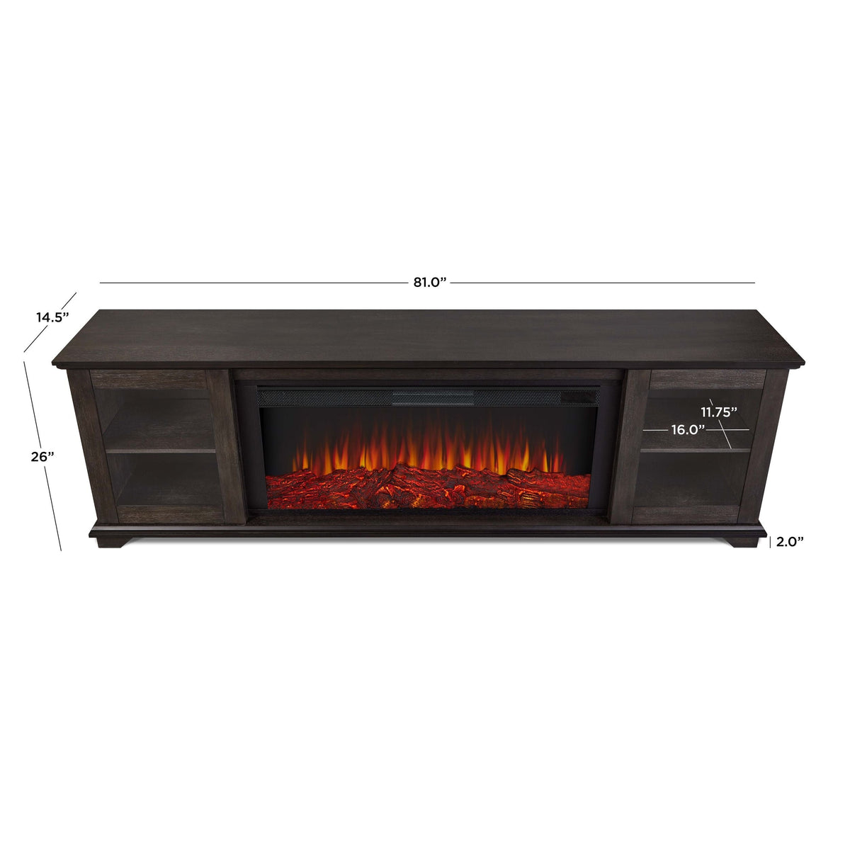 Flame Benjamin Landscape Electric Fireplace TV Stand, 81-in, 1500W, Includes Remote Control, Weathered Wood R3L2 - product image 7