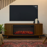 Flame Morris Media Indoor Electric Fireplace TV Stand, 72-in, 1500W, Includes Remote Control & Firebox, Vintage Black Maple H1R6 - product image 5