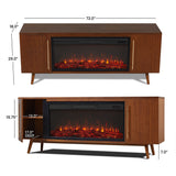 Flame Morris Media Indoor Electric Fireplace TV Stand, 72-in, 1500W, Includes Remote Control & Firebox, Vintage Black Maple H1R6 - product image 6