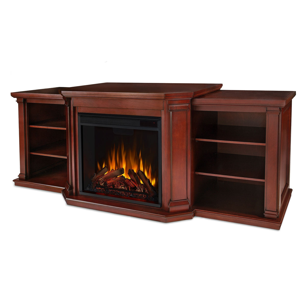 Flame Valmont Media Indoor Electric Fireplace TV Stand, 74-in, 1500W, Includes Remote Control & Firebox, Dark Mahogany Y5I0 - product image 1
