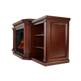Flame Valmont Media Indoor Electric Fireplace TV Stand, 74-in, 1500W, Includes Remote Control & Firebox, Dark Mahogany Y5I0 - product image 3