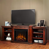 Flame Valmont Media Indoor Electric Fireplace TV Stand, 74-in, 1500W, Includes Remote Control & Firebox, Dark Mahogany Y5I0 - product image 5