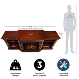 Flame Valmont Media Indoor Electric Fireplace TV Stand, 74-in, 1500W, Includes Remote Control & Firebox, Dark Mahogany Y5I0 - product image 6