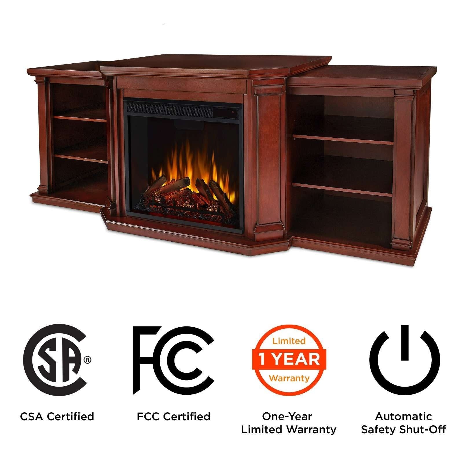 Flame Valmont Media Indoor Electric Fireplace TV Stand, 74-in, 1500W, Includes Remote Control & Firebox, Dark Mahogany Y5I0 - product image 7