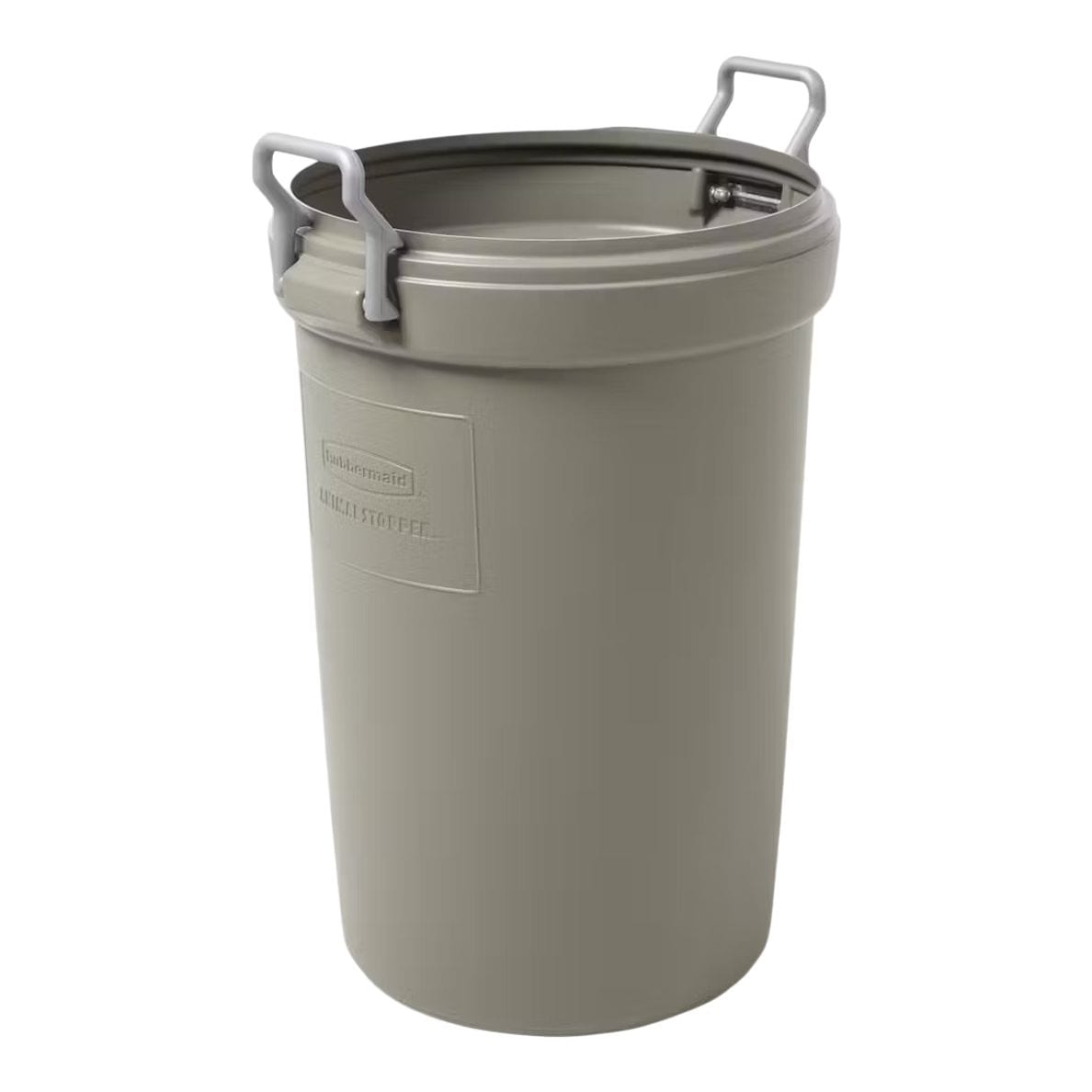 Plastic Circular Animal Stopper Garbage Can, Grey, 121-L E8N4 - product image 1