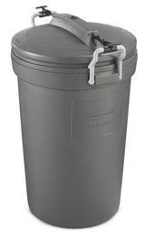 Plastic Circular Animal Stopper Garbage Can, Grey, 121-L E8N4 - product image 2
