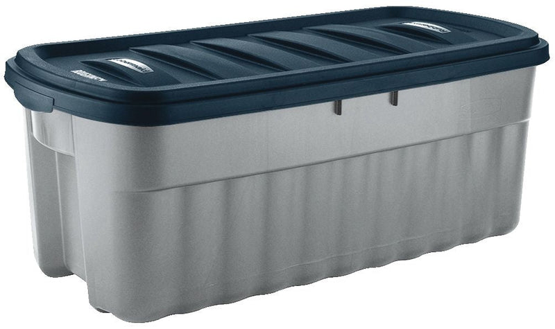 Roughneck Jumbo Storage Box with Lid, 189-L, Grey/Blue N0Z7