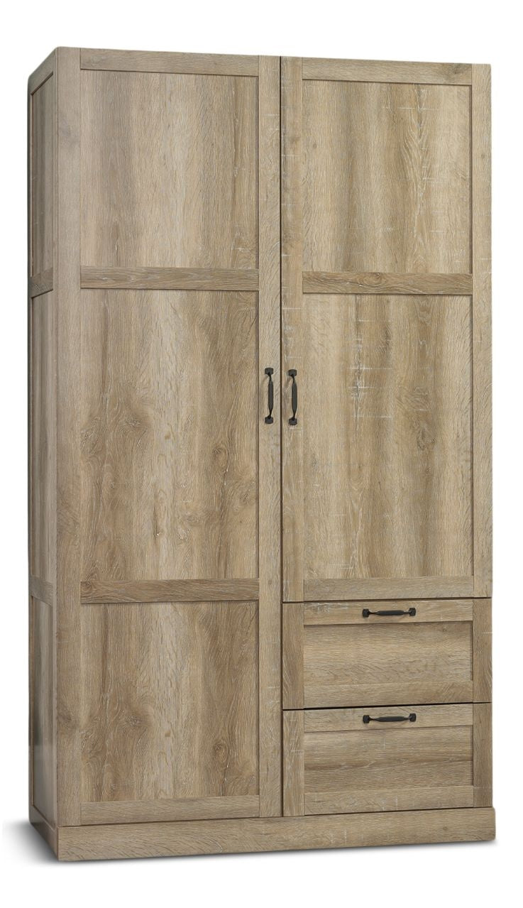 2 Door 2 Drawer Wardrobe, Oak V8B0