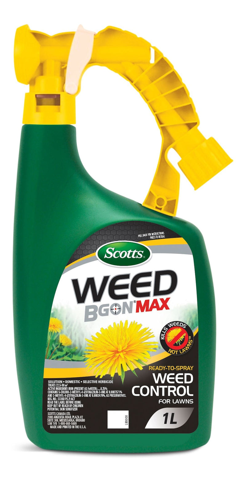 Weed B Gon MAX Ready-to-Spray Weed Control/Killer Concentrate, Herbicide for Lawns, 1-L W6Q9