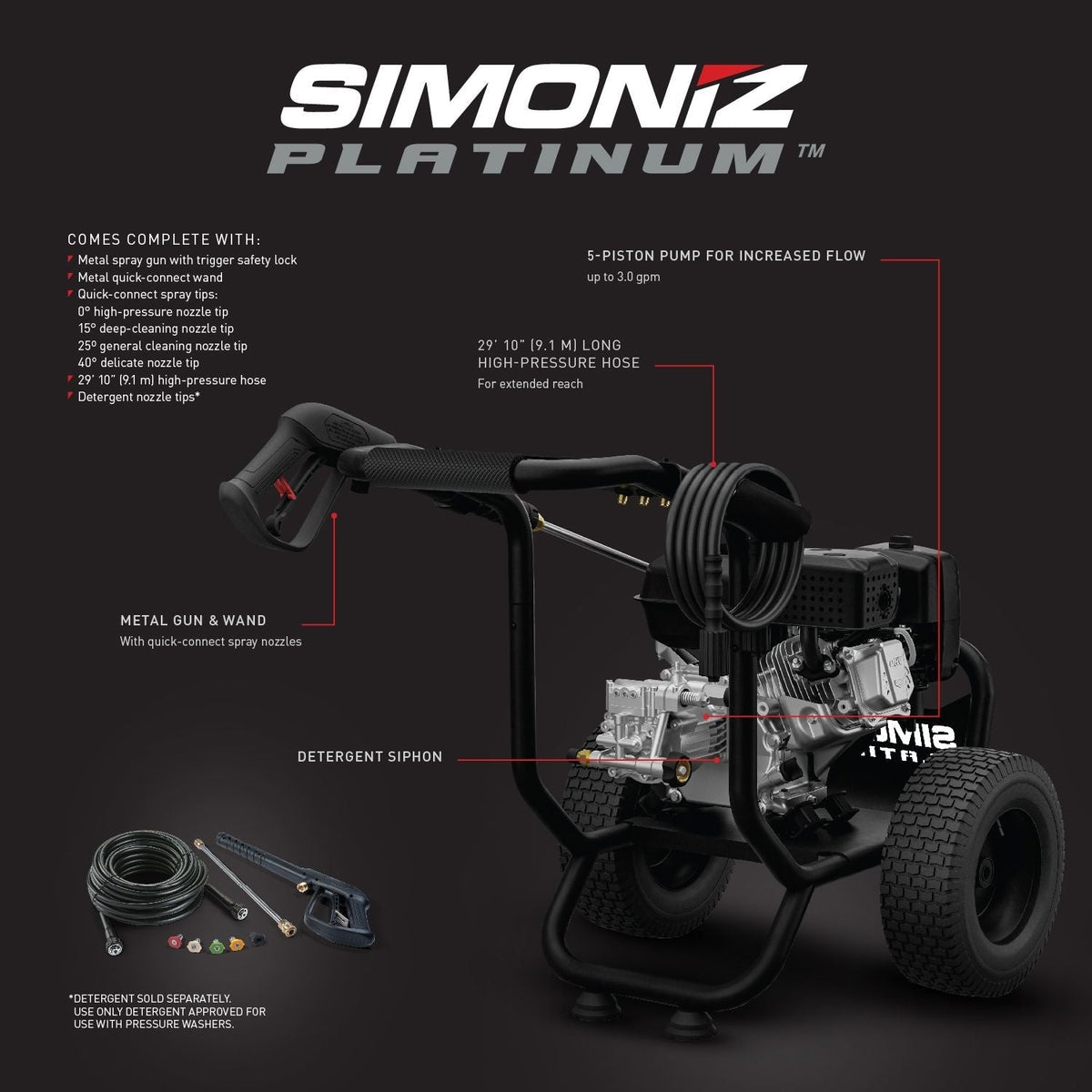 Platinum 3450 PSI Gas Pressure Washer L1V7 - product image 2