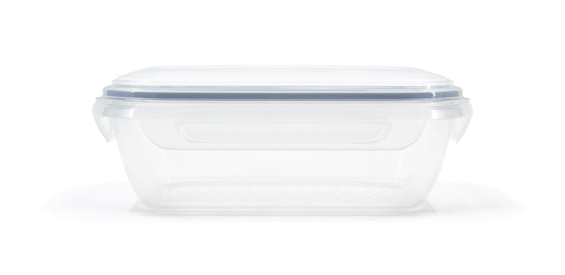 Clear Rectangular Clear Food Storage Container with Leakproof Lid, Nestable, 1.3-L K9T9
