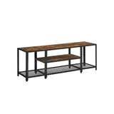 Home 3-Tier Industrial Rustic Brown TV Stand Q1K6 - product image 1