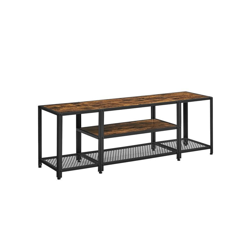 Home 3-Tier Industrial Rustic Brown TV Stand Q1K6