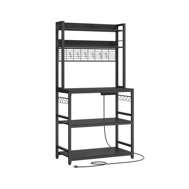 Home Charcoal Grey Baker's Rack with 4 AC Outlets J2Q2
