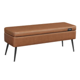 Home Mid-Century Ink Black Ottoman Storage Bench I9H0 - product image 1