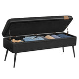 Home Mid-Century Ink Black Ottoman Storage Bench I9H0 - product image 3