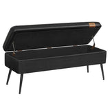 Home Mid-Century Ink Black Ottoman Storage Bench I9H0 - product image 4