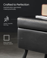 Home Mid-Century Ink Black Ottoman Storage Bench I9H0 - product image 6