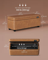 Home Mid-Century Modern Brown Storage Ottoman M0X2 - product image 2