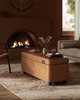 Home Mid-Century Modern Brown Storage Ottoman M0X2 - product image 6