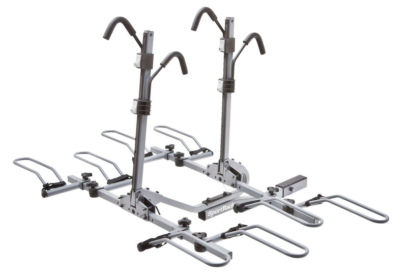 SR2902LR Crest Deluxe 4-Bike Lock & Tilt Platform Hitch Mount Bike Rack, Fits 2-in Receiver, Granite Grey D5U2