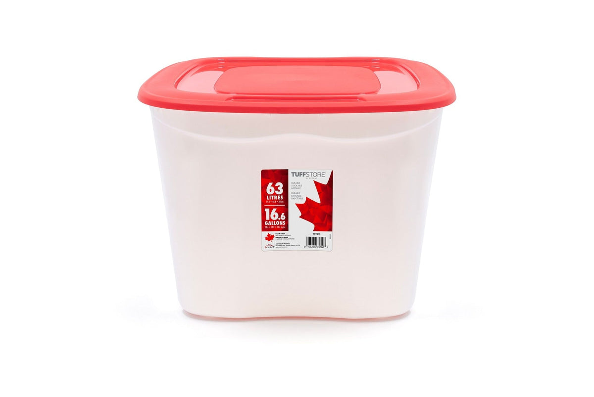 Storage Box with Lid, 63-L, Red/White, 63 Litre Storage Container L0T7 - product image 3