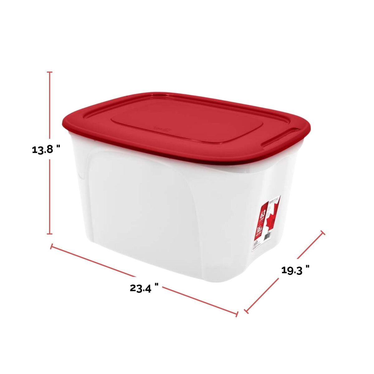 Storage Box with Lid, 63-L, Red/White, 63 Litre Storage Container L0T7 - product image 5