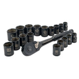 Professional Grade Black Chrome Socket Set, 19-pc, SAE/Metric V0J7 - product image 4