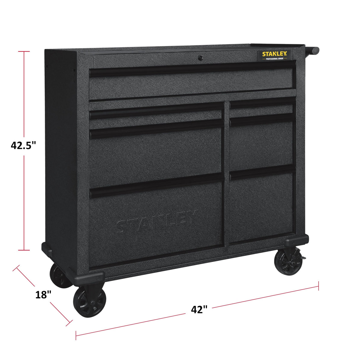Rolling Tool Storage Cabinet with 7 Drawers, Power Bar with USB, Black, 42-in V4N5 - product image 3